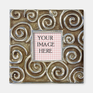 Silver Swirls Frame Template Magnet
