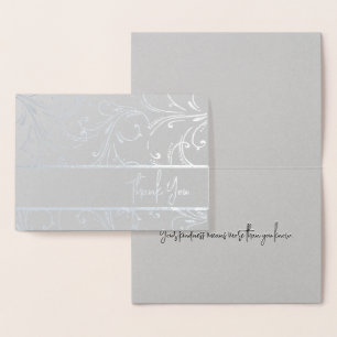 Silver Swirls Thank You Foil Card