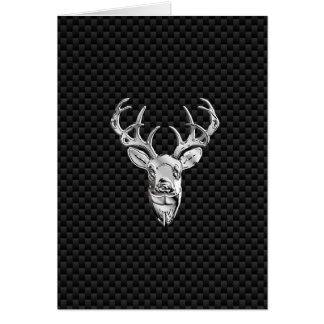 Silver Symbolic Deer on Carbon Fiber Style Print