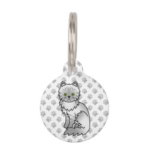 Silver Tabby Chinchilla Persian Cat & Pet's Info Pet Tag