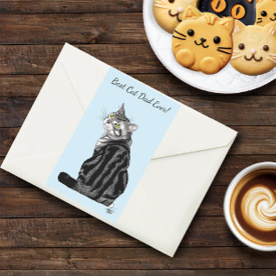 Silver Tabby Father's Day Rectangular Sticker