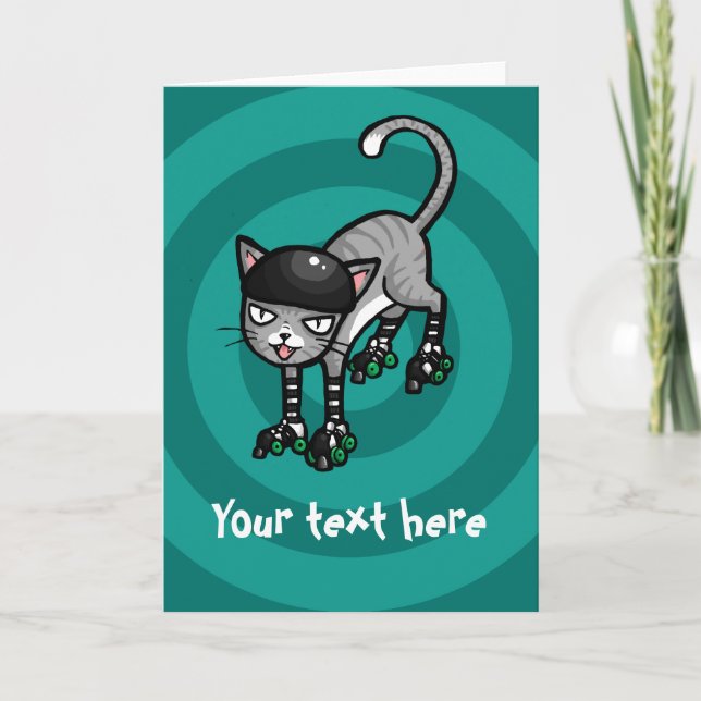 Silver Tabby on RollerSkates customisable template (Front)