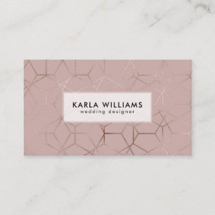 Silver & Tan geometric pattern Business Card