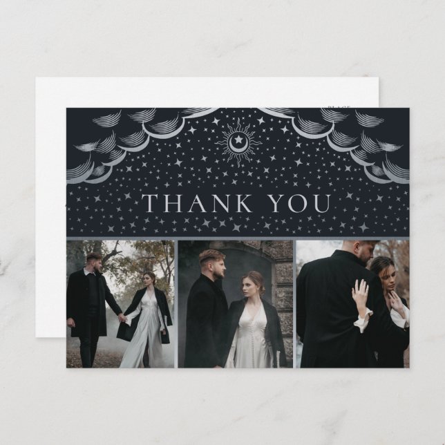 Silver Tarot Wedding Thank You Photo Postcard (Front/Back)