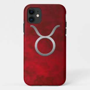 silver taurus - red iPhone 11 case