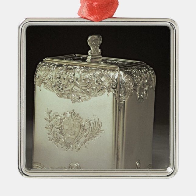 Silver tea canister by Paul de Lamerie Metal Tree Decoration (Front)