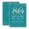 Silver Teal 80th Birthday Save Date Confetti