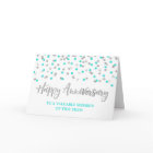 Silver Teal Confetti Employee Anniversary Card