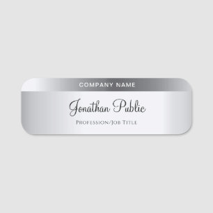 Silver Template Calligraphy Script Name Elegant Tag