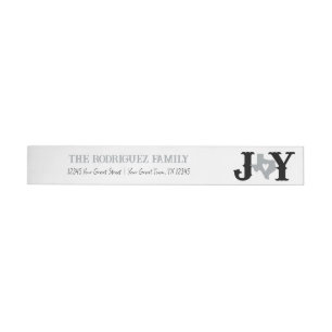 Silver Texas JOY Holiday Wrap Around Label
