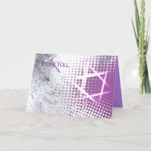 SILVER TEXTURE STAR Thank You Greeting Card
