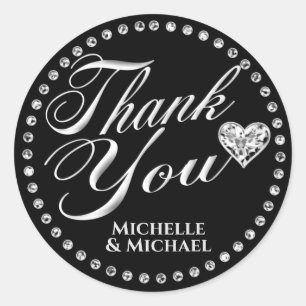 Silver Thank You Classic Round Sticker