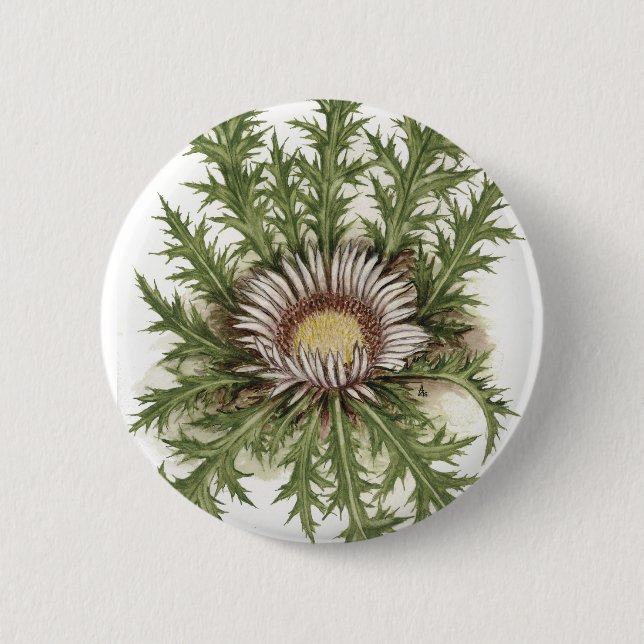 Silver Thistle Collection 6 Cm Round Badge (Front)
