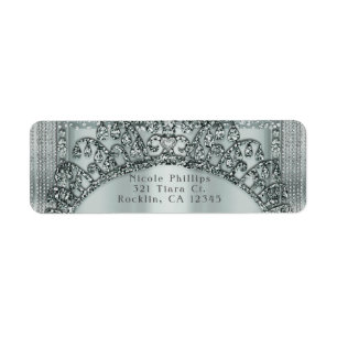 Silver Tiara Crown & Diamond Bling Invitation