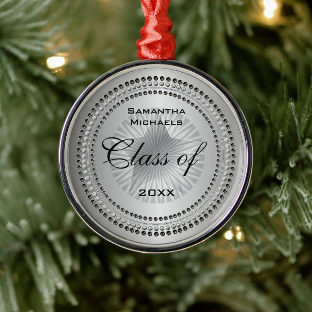 Silver Tone Class Year Star Graduation Ornament (Tree)