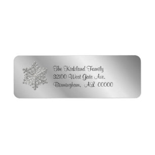 Silver tone Snowflake Address Labels