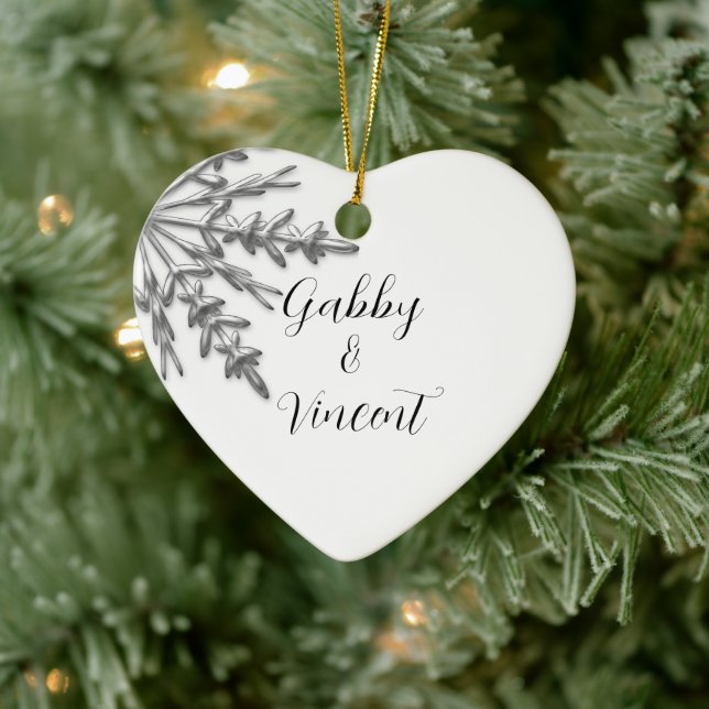 Silver Tone Snowflake Winter Wedding Ceramic Tree Decoration (Tree)