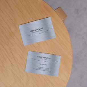 Silver tones Metallic Texture Image Business Card