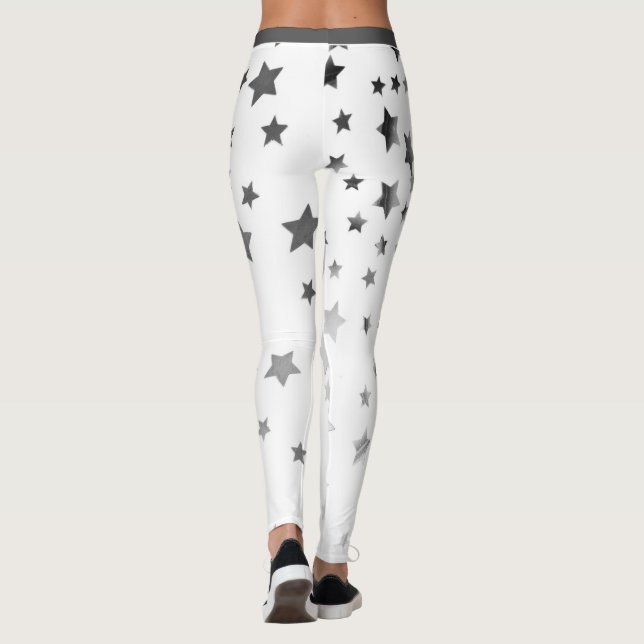 Silver Tones Stars Leggings (Back)