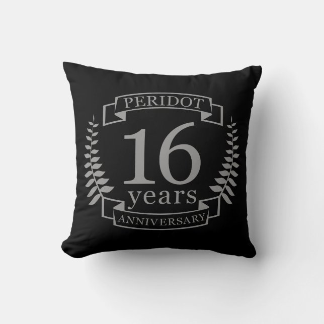 Silver Traditional wedding anniversary 16 years Cushion (Front)