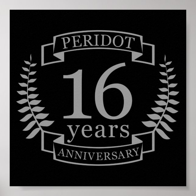 Silver Traditional wedding anniversary 16 years Poster (Front)