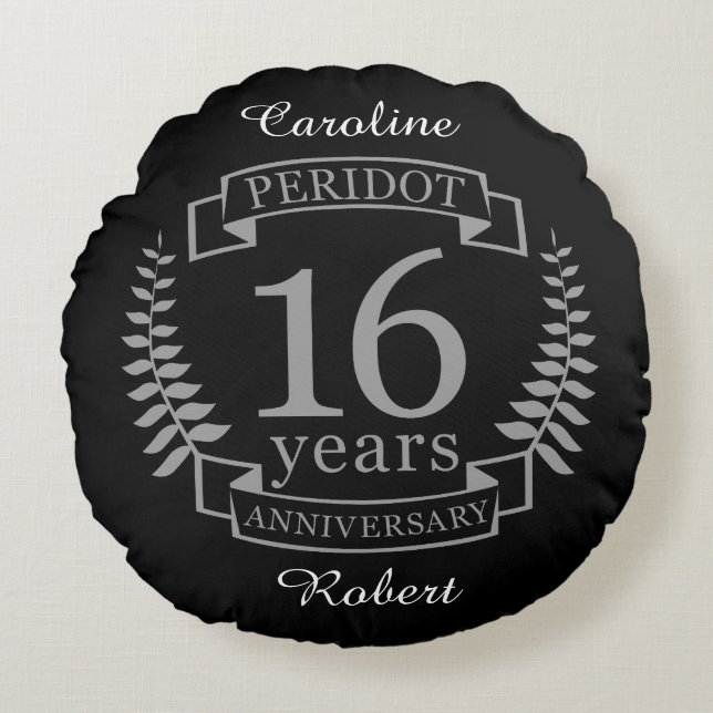 Silver Traditional wedding anniversary 16 years Round Cushion (Front)