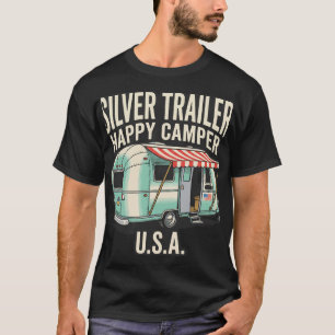 Silver Trailer Vintage Roadside Americana Retro 70 T-Shirt