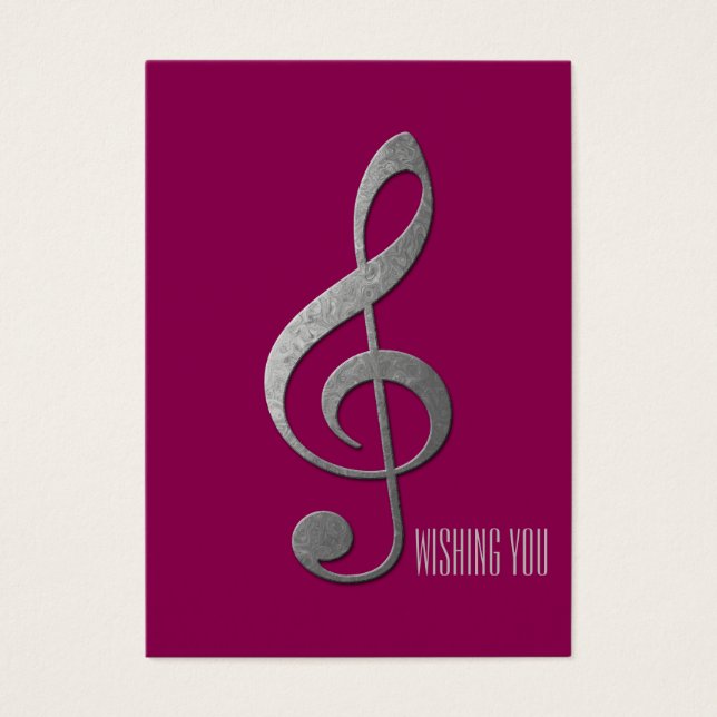 "silver" treble clef cards, giftwrap (Front)