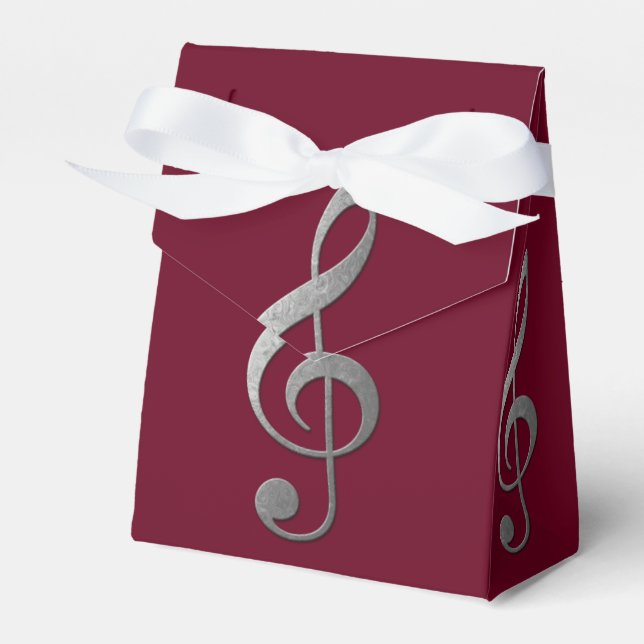 "silver" treble clef favour box (Front Side)