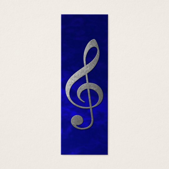 silver treble clef mini business card