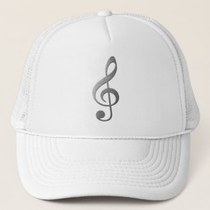 silver treble clef trucker hat