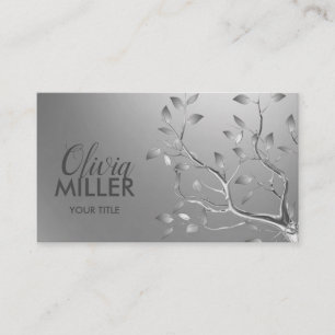 Silver Tree Branch Business Card