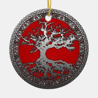 Silver Tree of Life Ceramic Tree Decoration