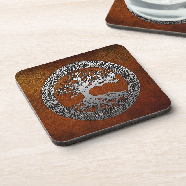 Silver Tree of Life Coaster (Left Side)