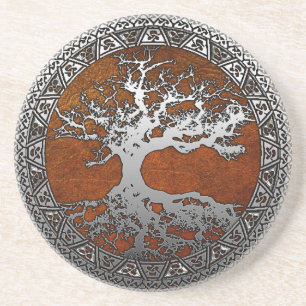 Silver Tree of Life Coaster