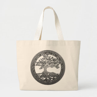 Silver Tree of Life Large Tote Bag