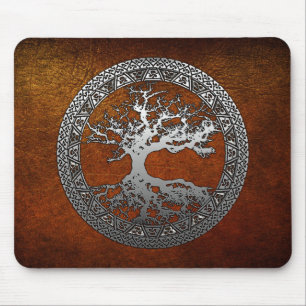 Silver Tree of Life Mouse Mat