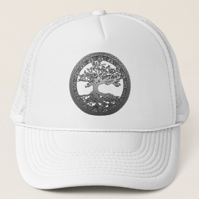 Silver Tree of Life Trucker Hat (Front)