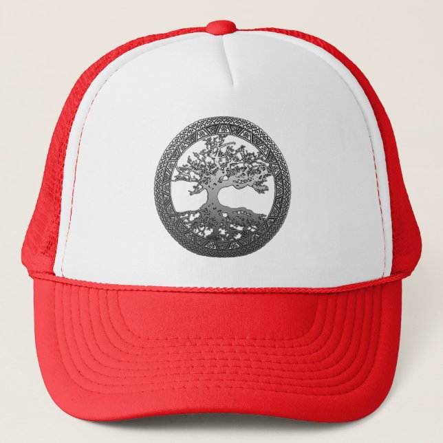 Silver Tree of Life Trucker Hat (Front)