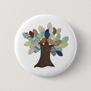 Silver Tree Pinback Button