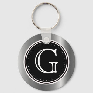 Silver Triple Monogram Keychain Key rings