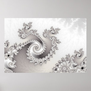 Silver Triple Twirl Poster