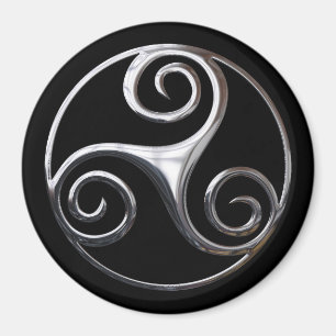 Silver Triskelion Magnet