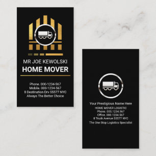 Silver Truck Moving Gold Home Business Card