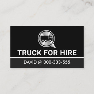 Silver Truck Speech Box Trucker Business Card