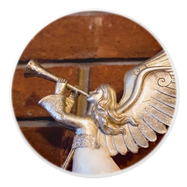 Silver Trumpet I Ceramic Knob (Front)