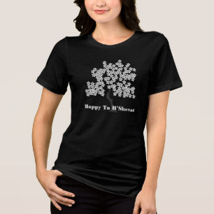 Silver Tu B'Shevat Flower Tree Tri-Blend Shirt