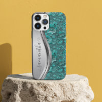 Silver Turquoise Faux Tooled Leather Cowgirl