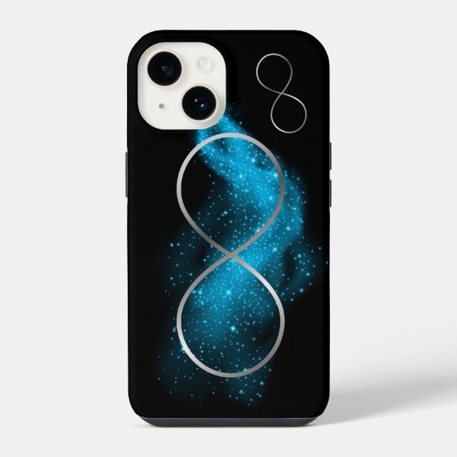 Silver & Turquoise Minimal | iPhone Case (Back)