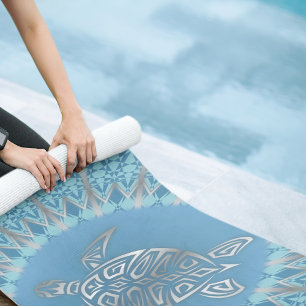 "Silver Turtle Radiance"   Monogram Beach Yoga Mat
